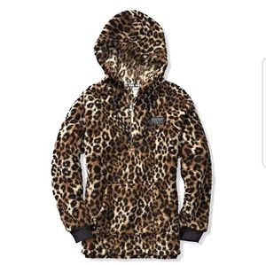 Victoria Secret Pink Hooded Sherpa Quarter Zip